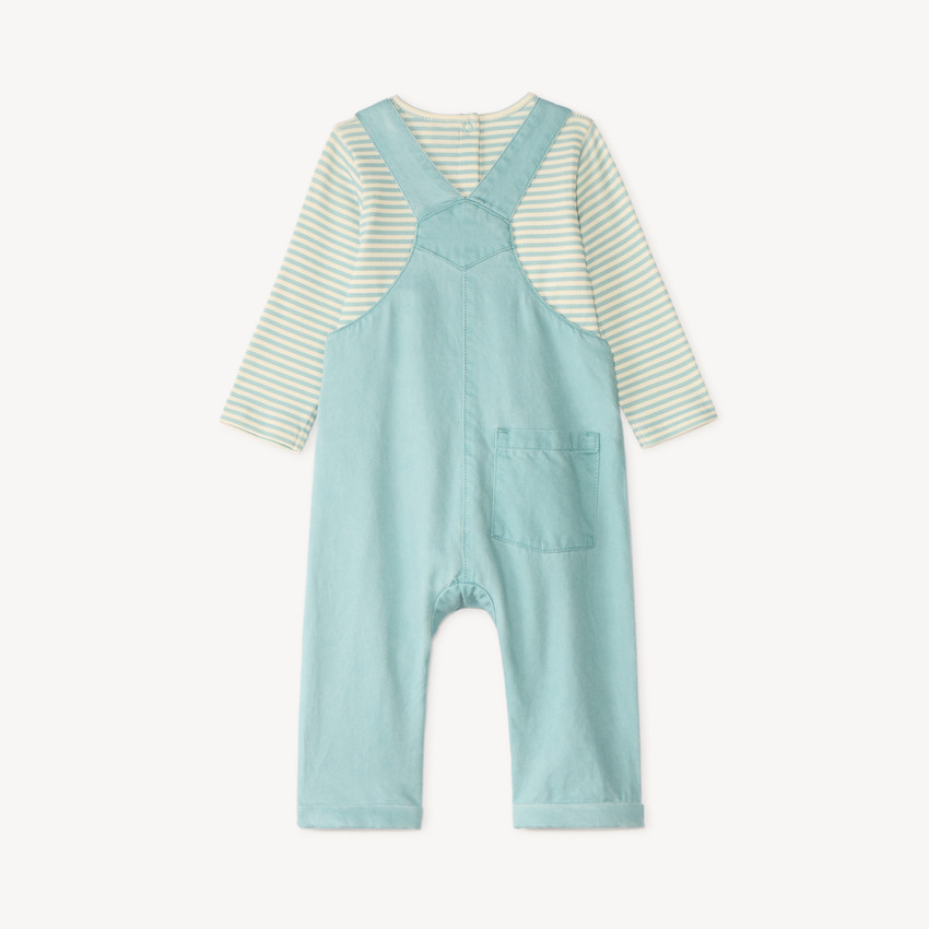 Conjunto de tirantes + camiseta con bordado de dino para bebé niño 