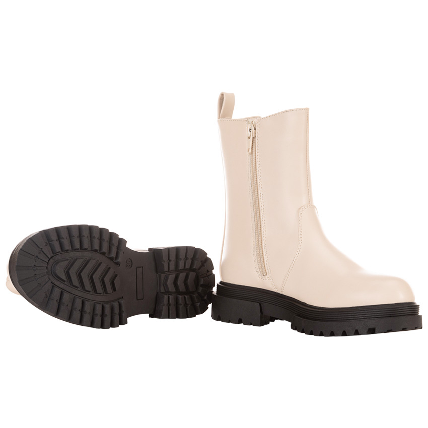 Botines de efecto cuero con suela chunky para niña 