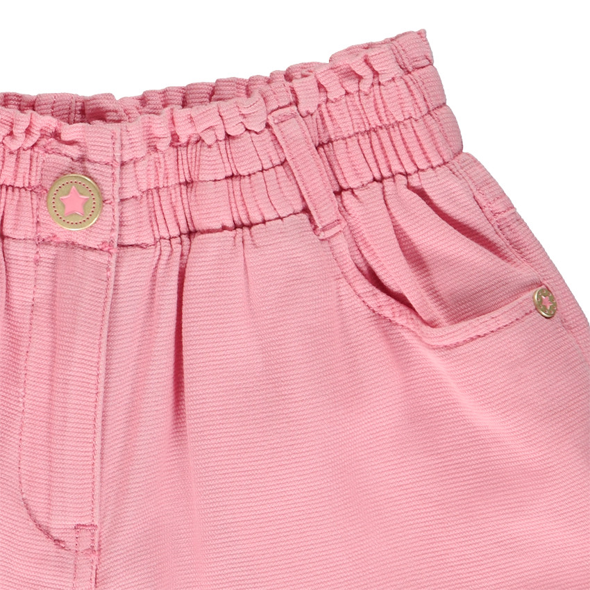 Short liso en tela armurada para niña 