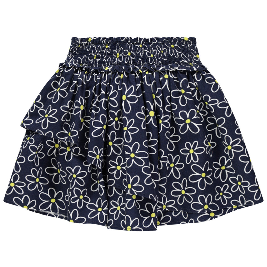 Jupe volantée à fleurs all-over 