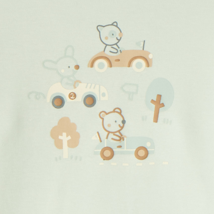 Pijama de 2 piezas en interlock: camiseta de manga larga + pantalón para bebé niño (acabados diferentes según la edad) 