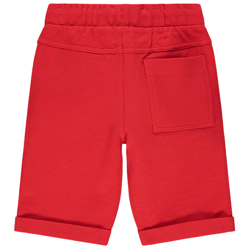 pantalon corto rojo en maille fantasia 