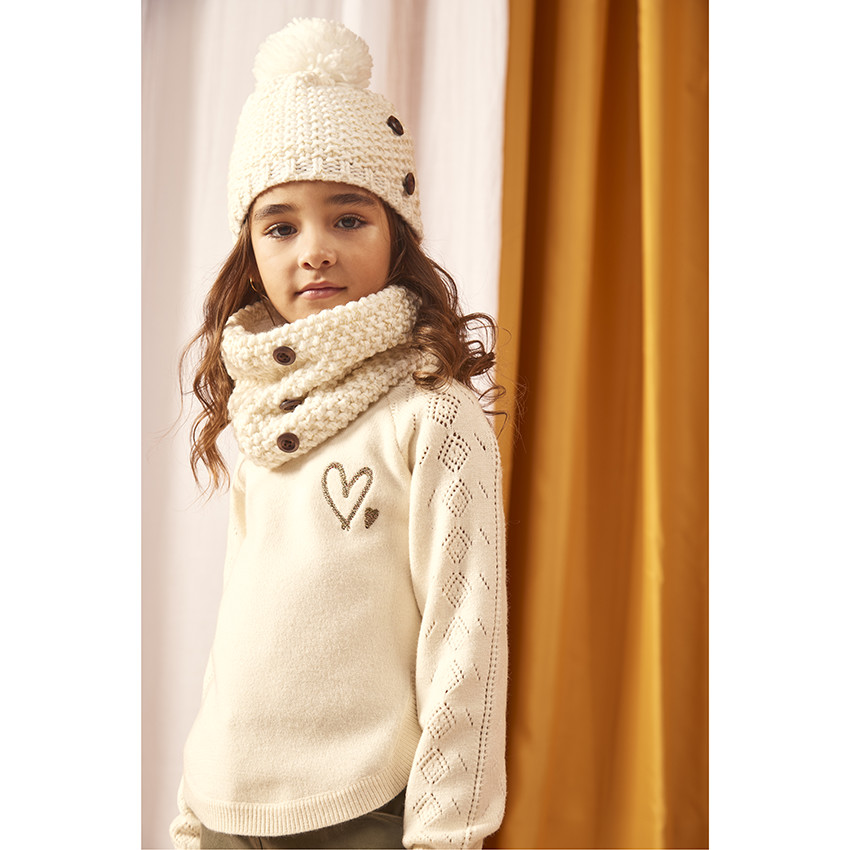 Suéter de punto con bordado para niña 
