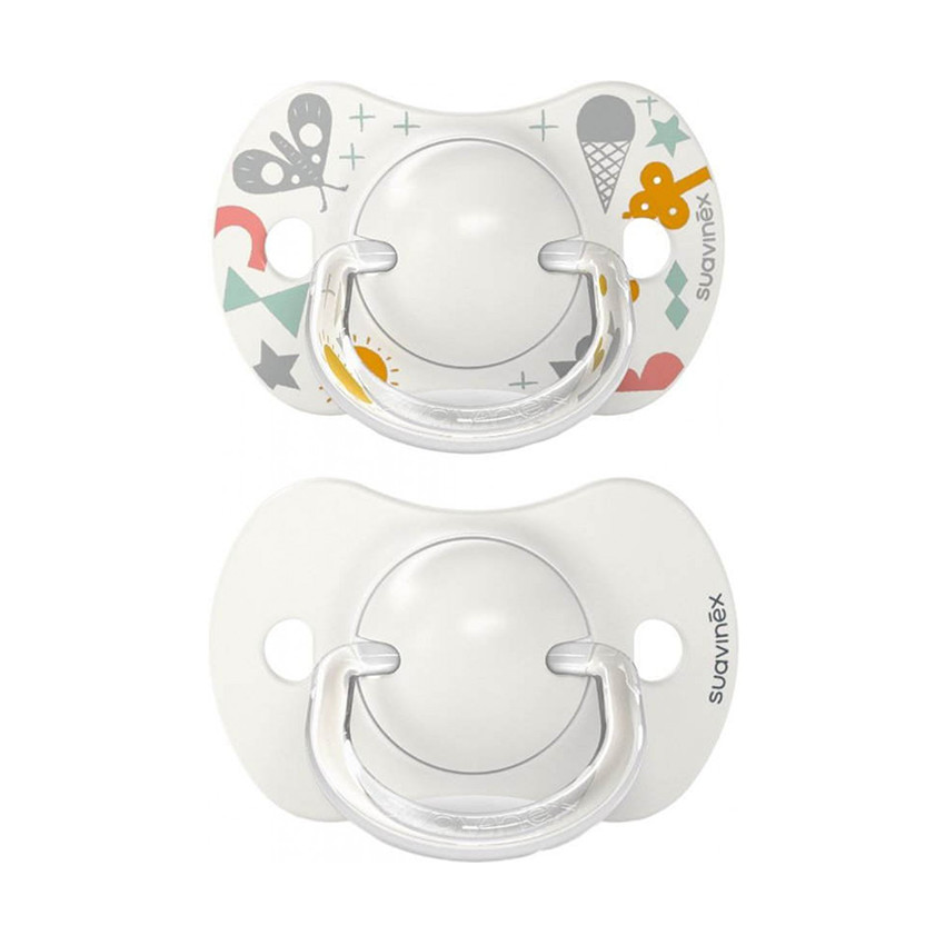 Pack de 2 chupetes de silicona SX Pro 0-6 M Walk in the park gris 