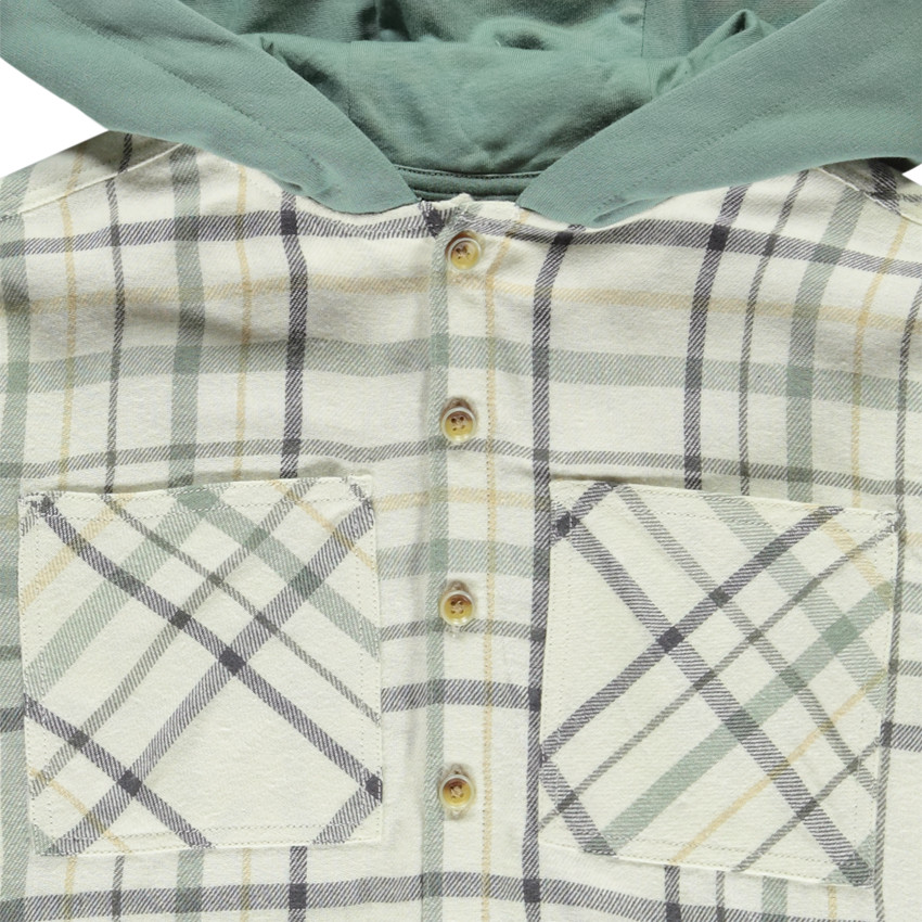 Camisa de cuadros con capucha para niño 