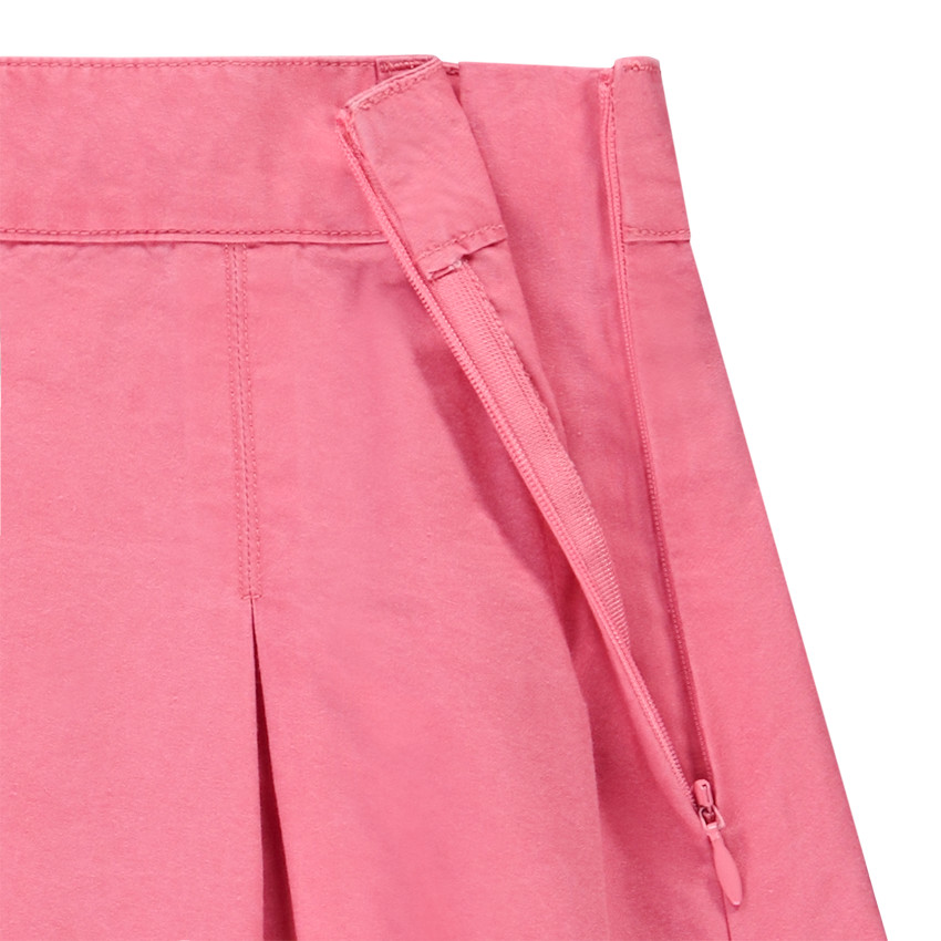 Falda corta efecto plisado en popelina para niña 