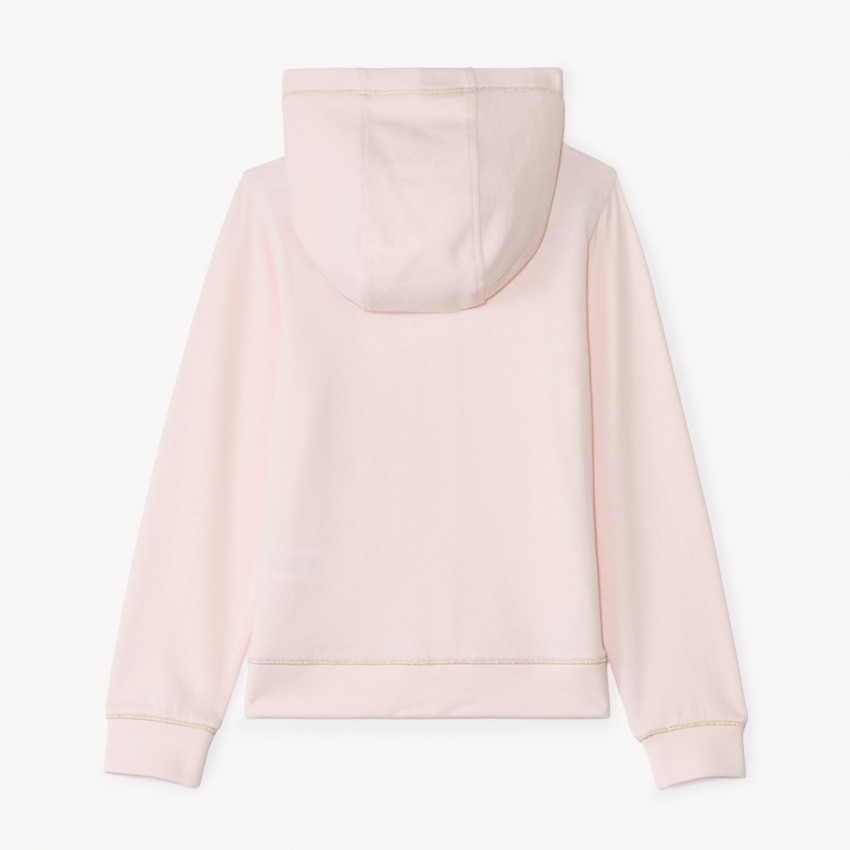 Chaleco de felpa liso con capucha para niña 