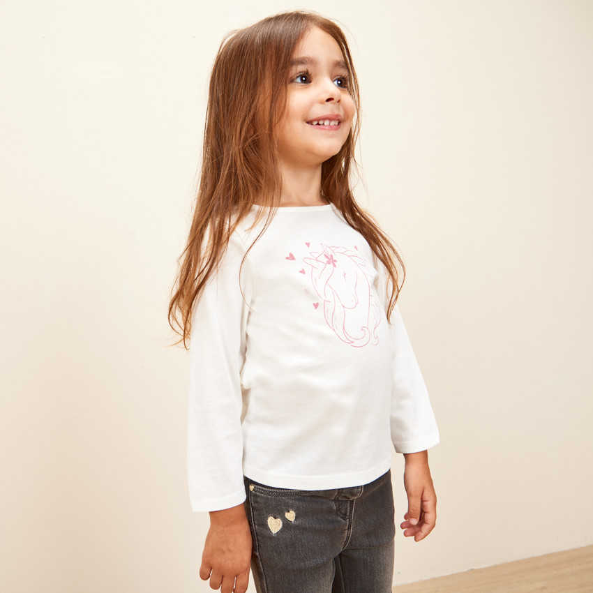 Camiseta de manga larga de jersey para bebé niña 