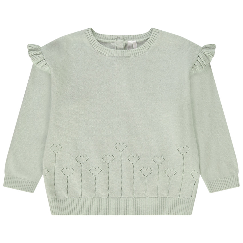 Jersey de punto con motivos calados para bebé niña 