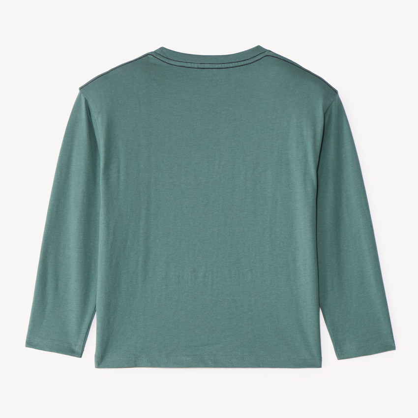 Camiseta de manga larga para niño oversize con bordado 3D decorativo. 