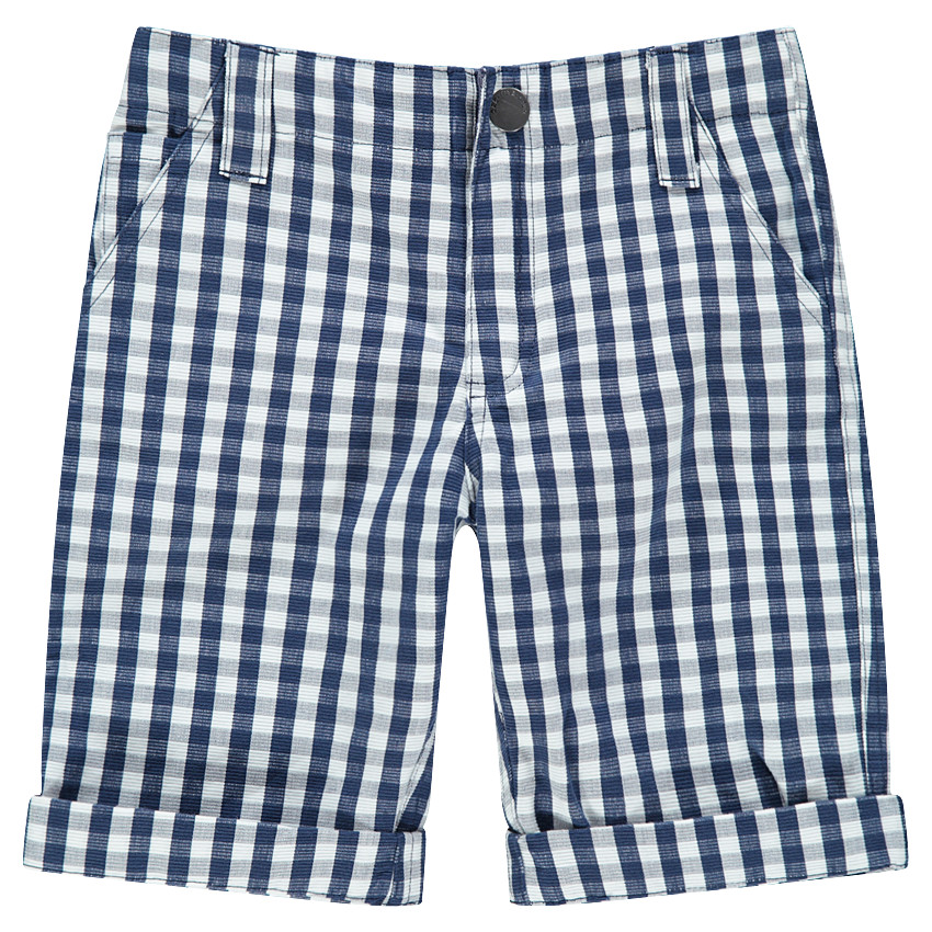 Bermudas de algodón con cuadros de vichy all over 