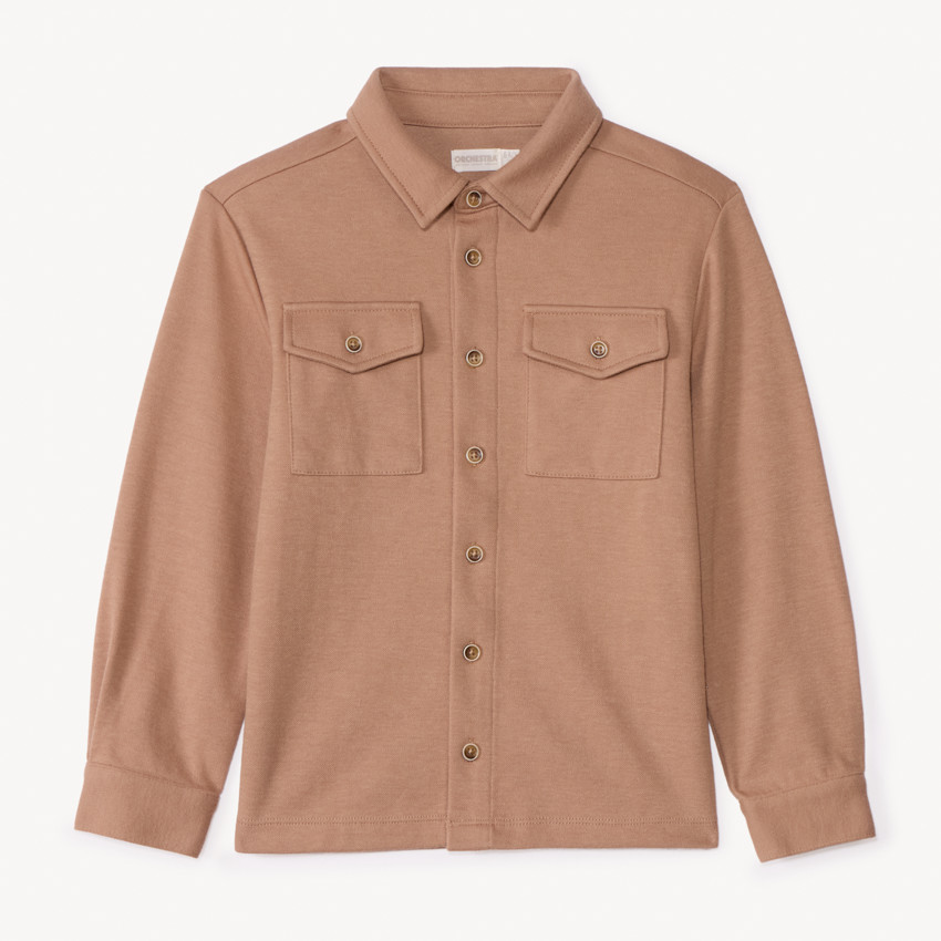 Camisa de felpa lisa para niño 