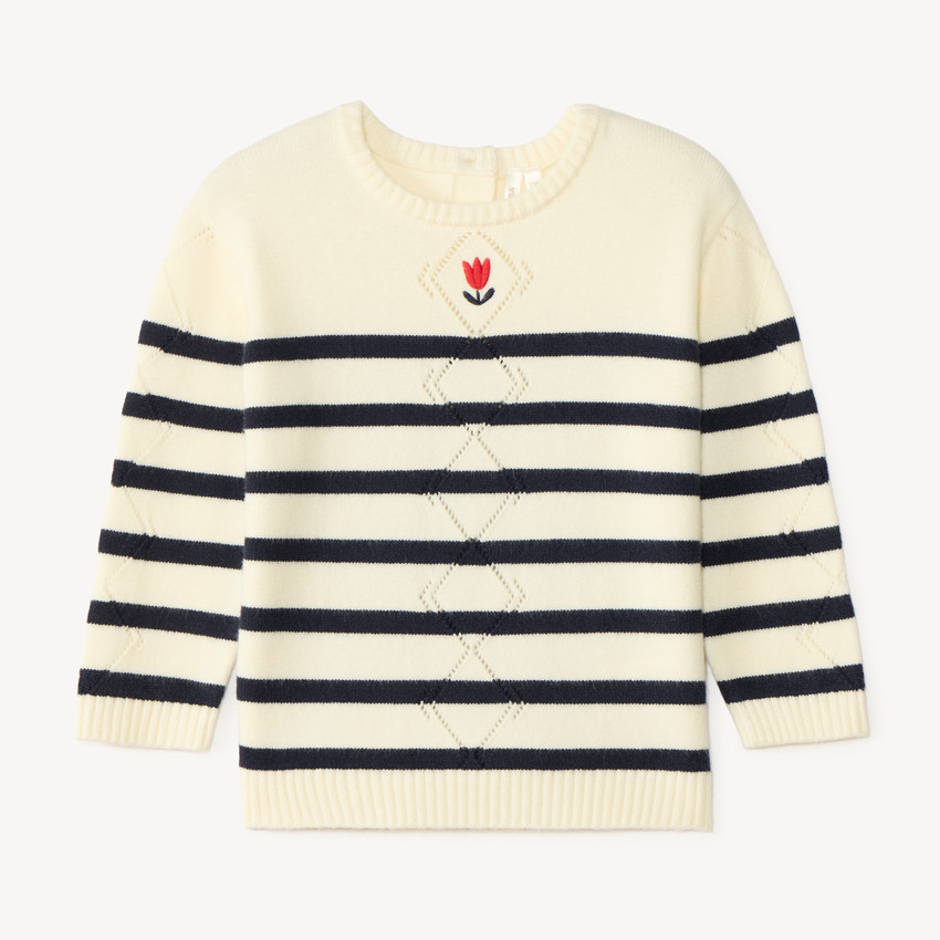 Jersey de punto con diseño de rayas estilo marinero para niña bebé. 