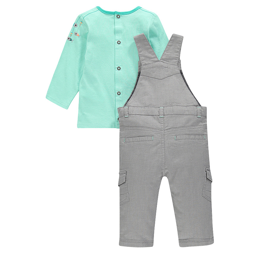 Conjunto de camiseta manga larga y peto 