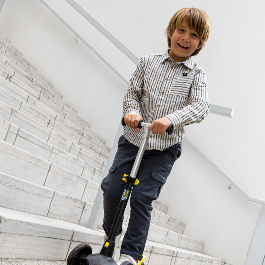 Camisa de manga larga con mangas retráctiles para niño 