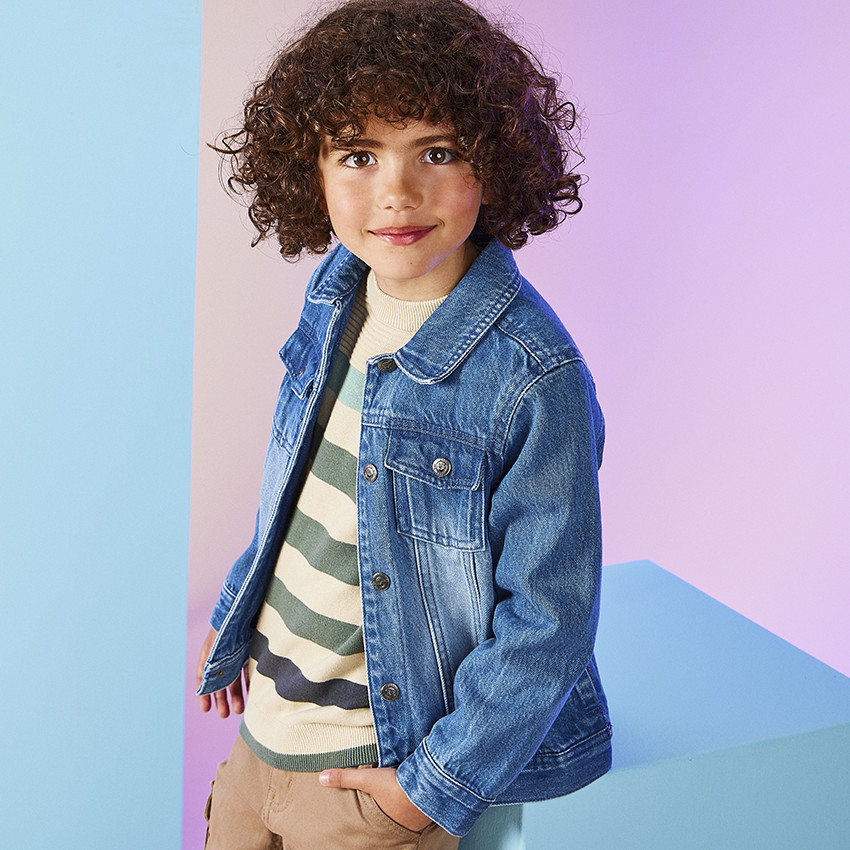 Chaqueta vaquera efecto lavado para niño 