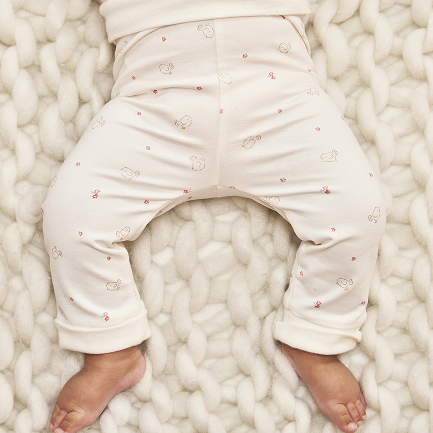 Conjunto 3 piezas bebé niña con estampado de pájaros 