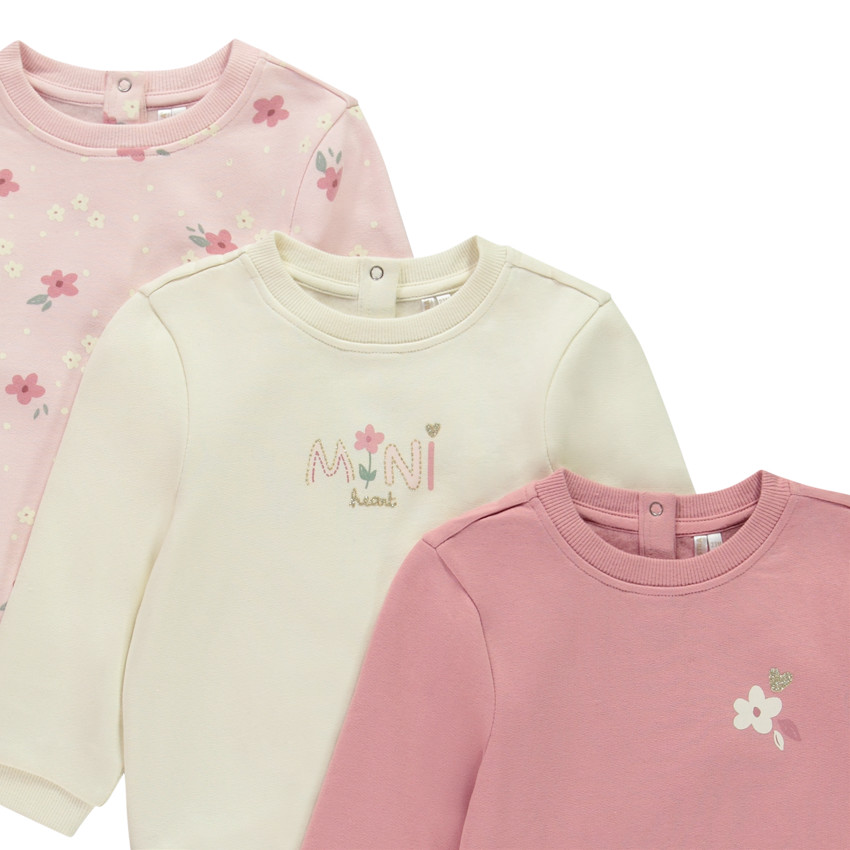 Lote de 3 sudaderas de felpa con estampado para bebé niña 