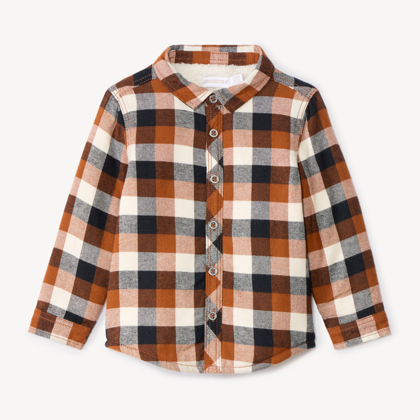 Surchemise à carreaux en flanelle doublée pour bébé garçon  