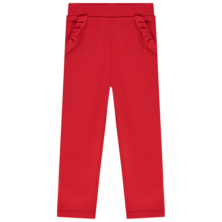 Caleçon milano uni avec poches volantées pour bébé fille 