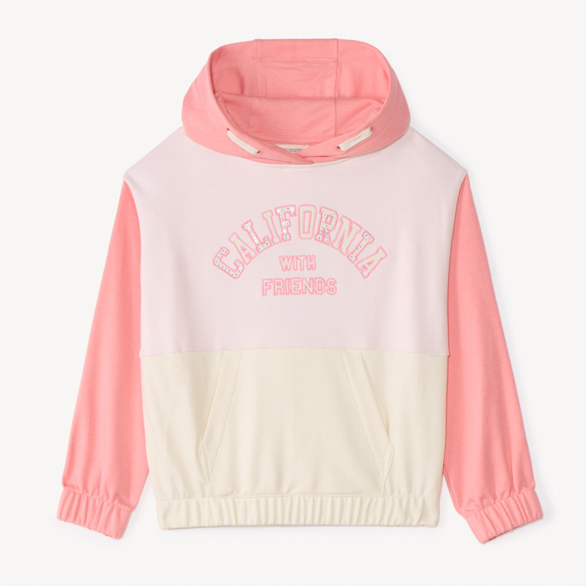 Sudadera de felpa con efecto color block para niña 