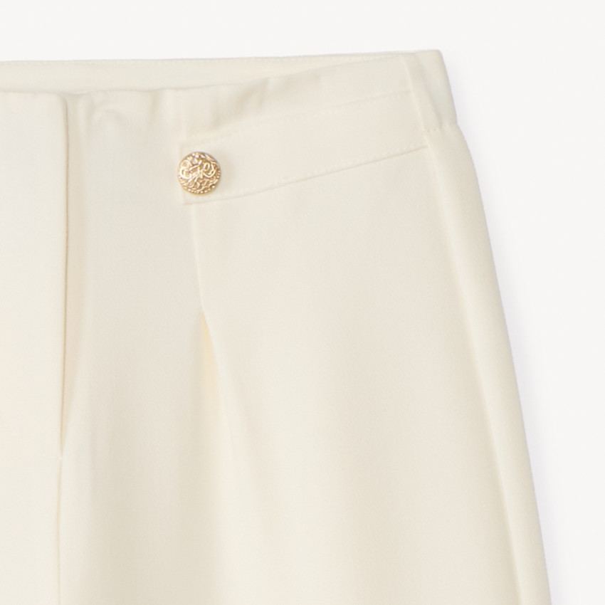 Pantalón amplio con pinzas uni para niña 