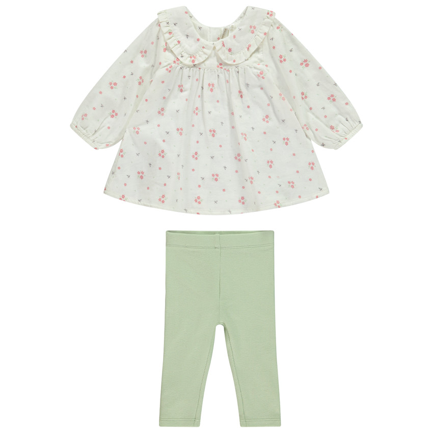 Ensemble tunique fantaisie col claudine + caleçon pour bébé fille  Additional Ensemble tunique fantaisie col claudine + caleçon pour bébé fille