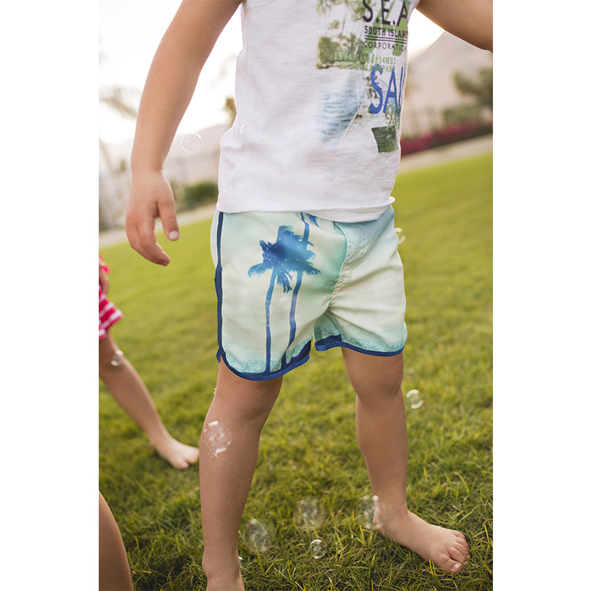 Bañador con fondo degradado con palmeras 