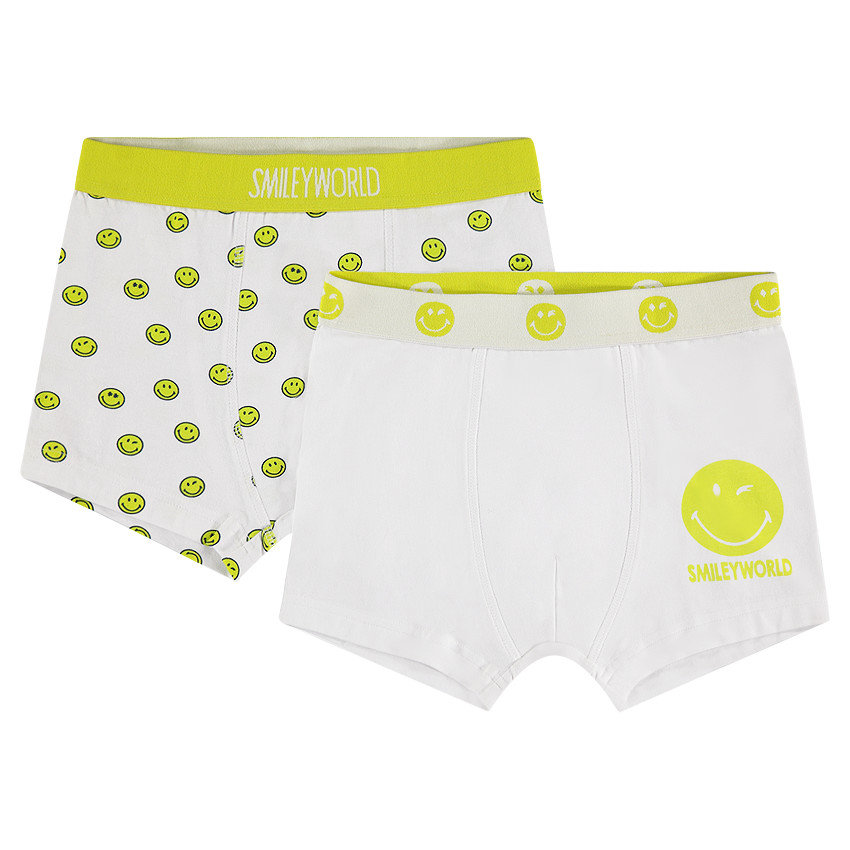 Júnior - Juego de 2 bóxers de algodón con estampado Smiley 