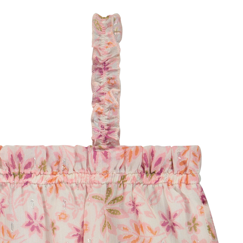 Crop top efecto globo estampado floral niña 