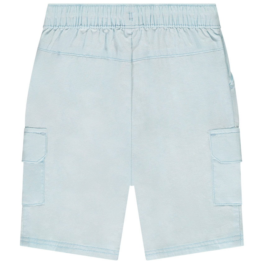 Bermudas unicolor con bolsillos tipo cargo para bebé niño 