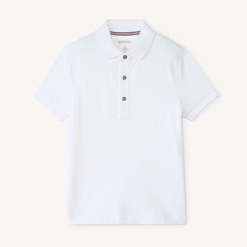 Polo de algodón de manga corta en color liso para niño 