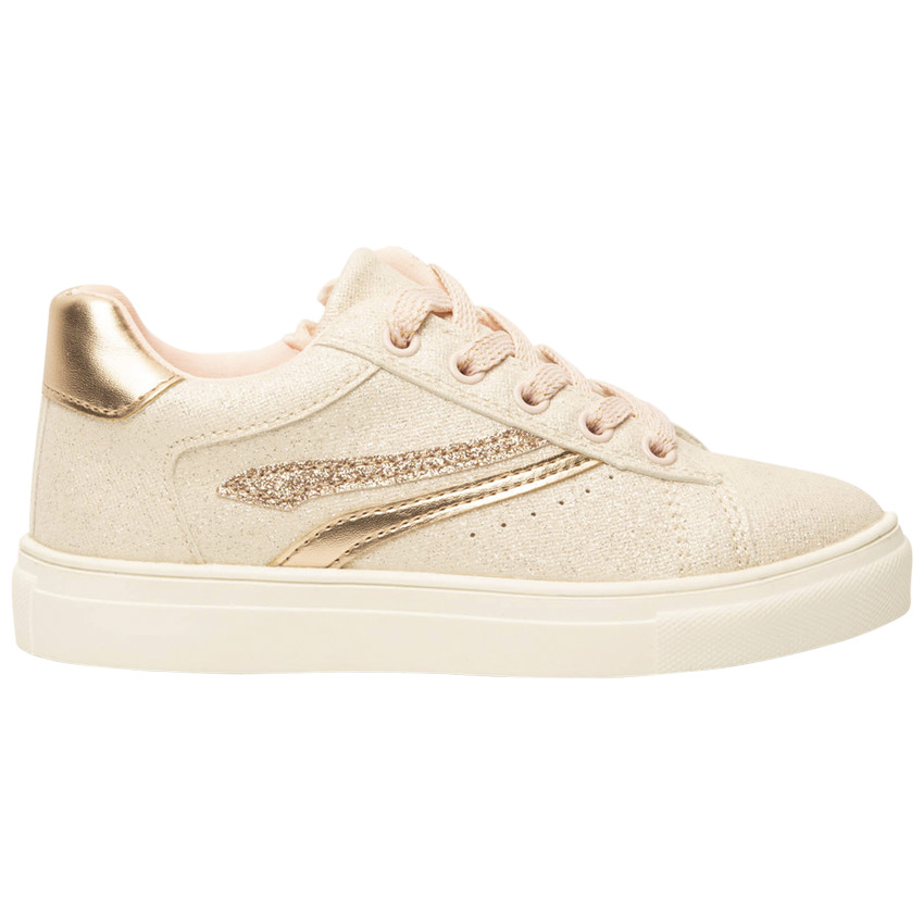 Zapatillas bajas rosas con cordones y cremallera para niña 