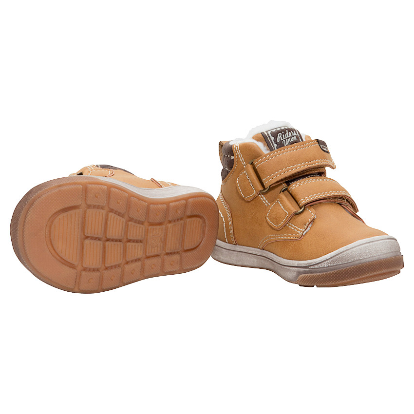 Botines efecto cuero camel con velcro 
