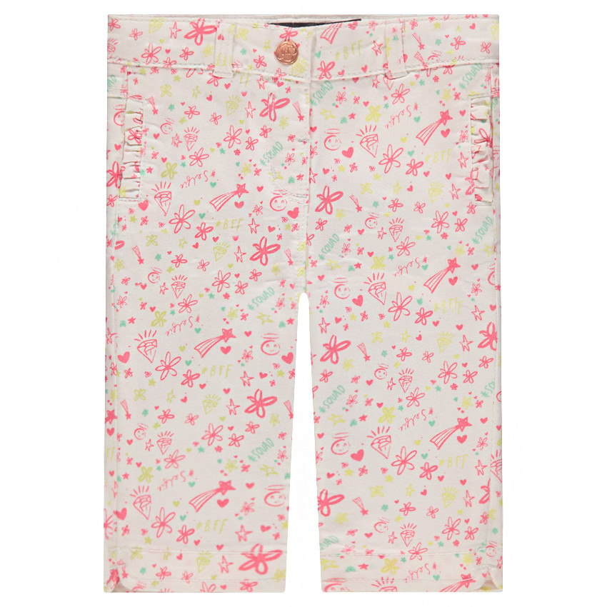 Pantalón corto de sarga estampada all over 