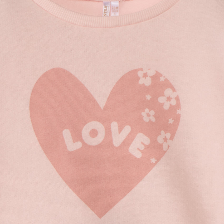 Sudadera de felpa con estampado de corazón "Love" para bebé niña 
