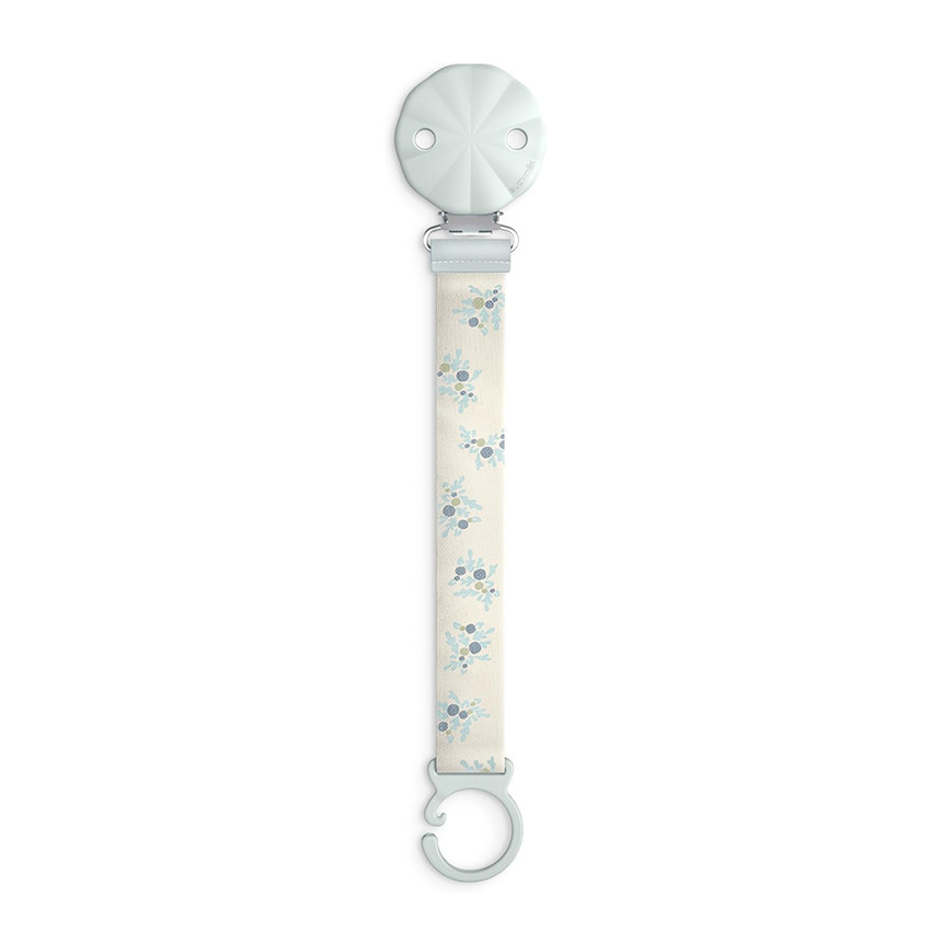 Chupetero broche y cinta de tela Poetry azul 