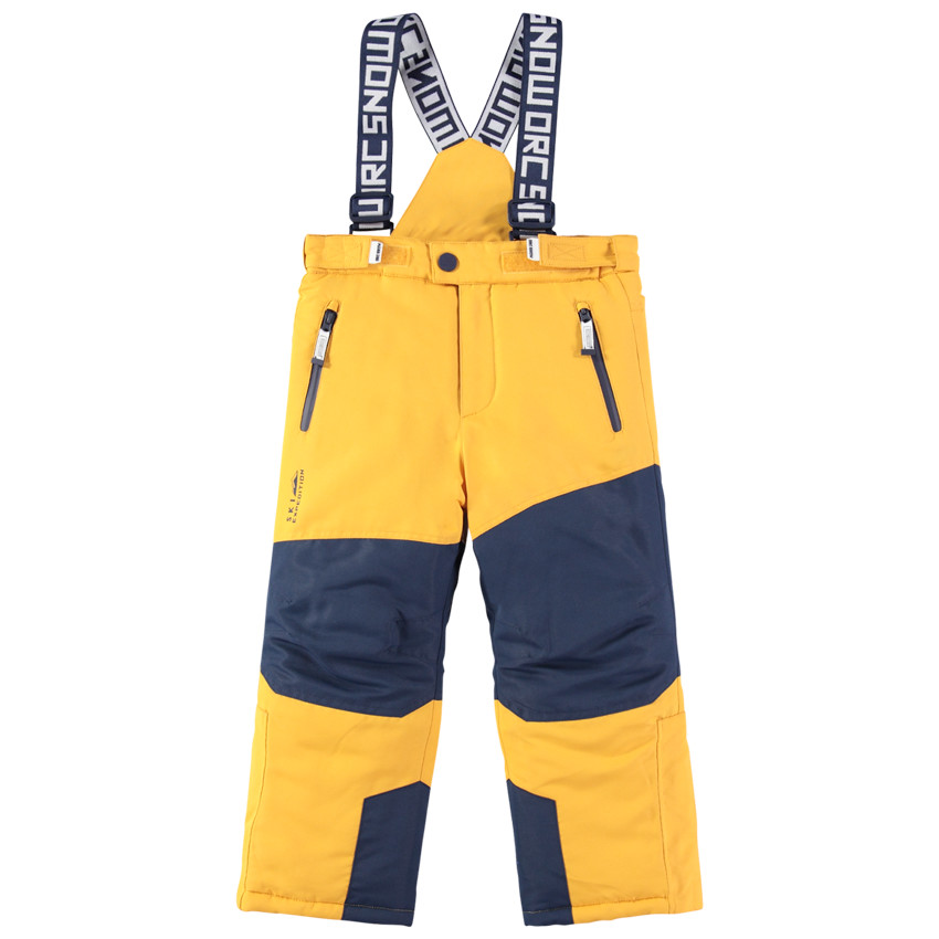 Pantalón de esquñi bicolor impermeable con tirantes ajustables y desmontables 