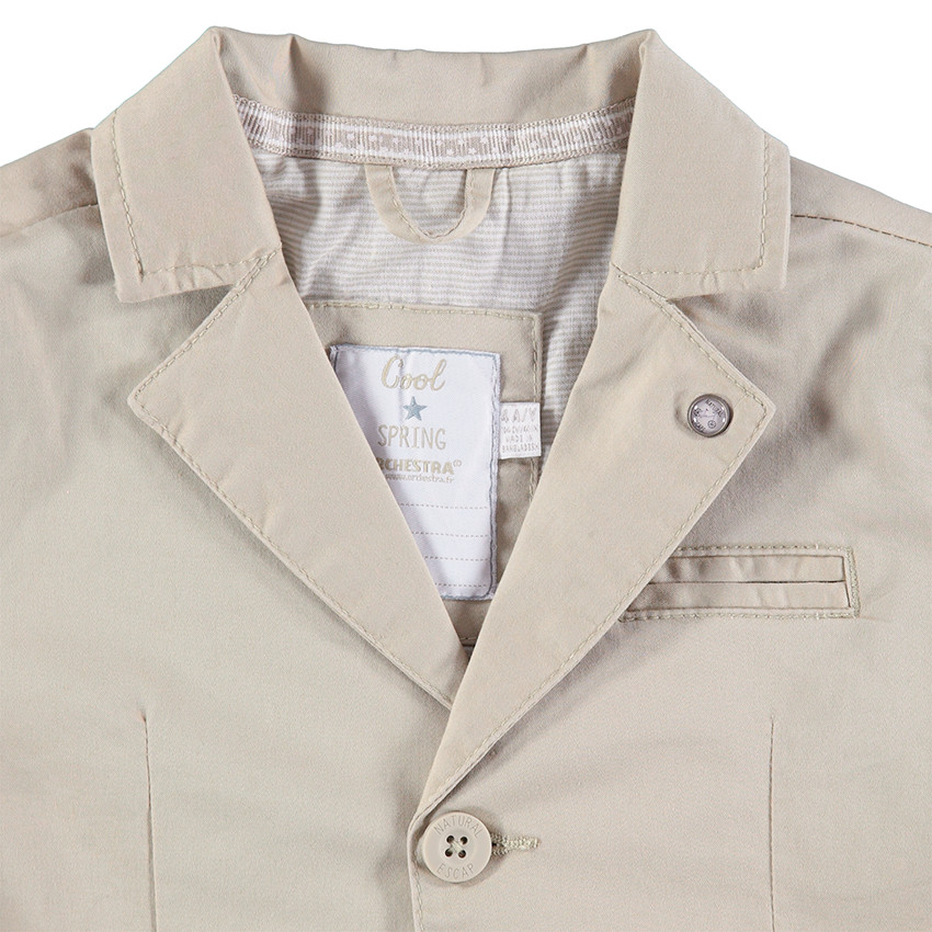 Americana lisa de algodón con bolsillos 