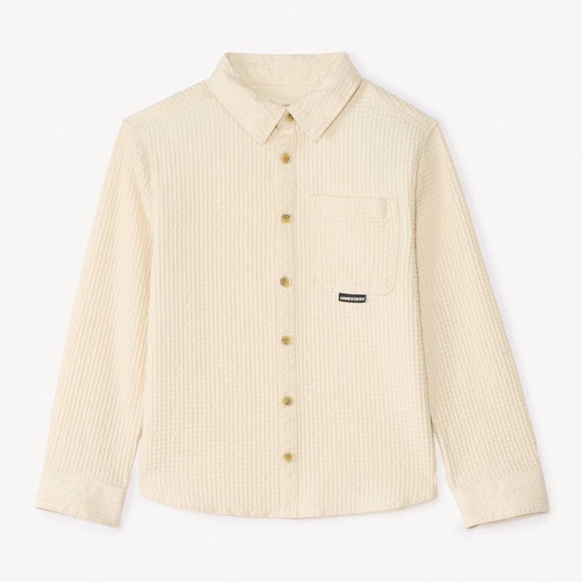 Camisa de manga larga en panal niño 