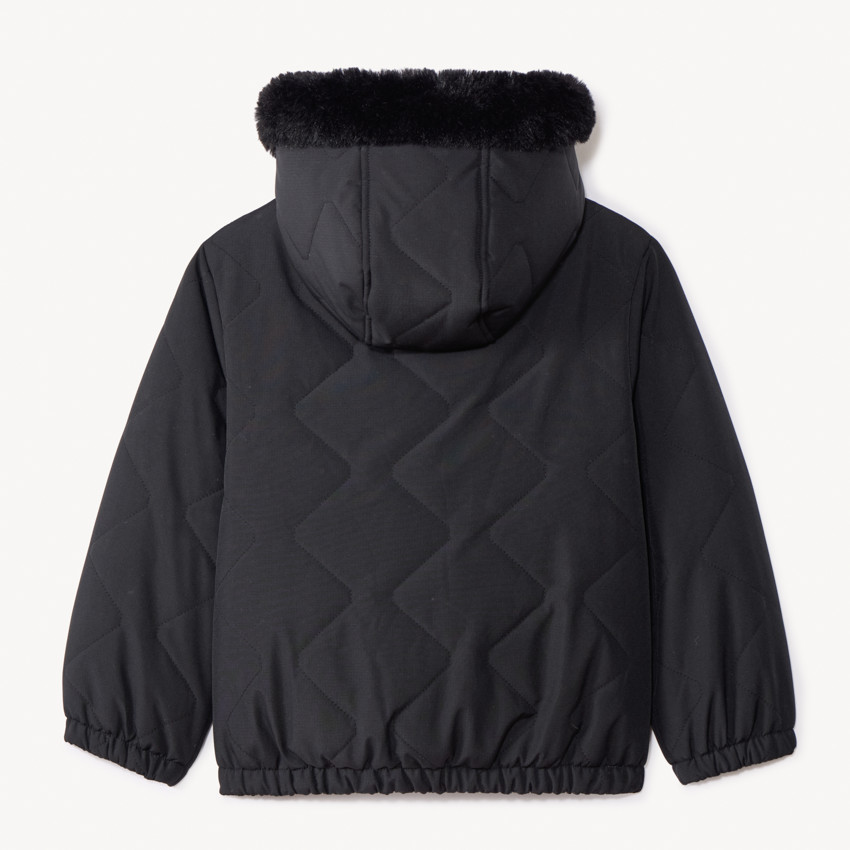 Doudoune matelassée avec capuche en fausse fourrure pour fille  Additional Doudoune matelassée avec capuche en fausse fourrure pour fille