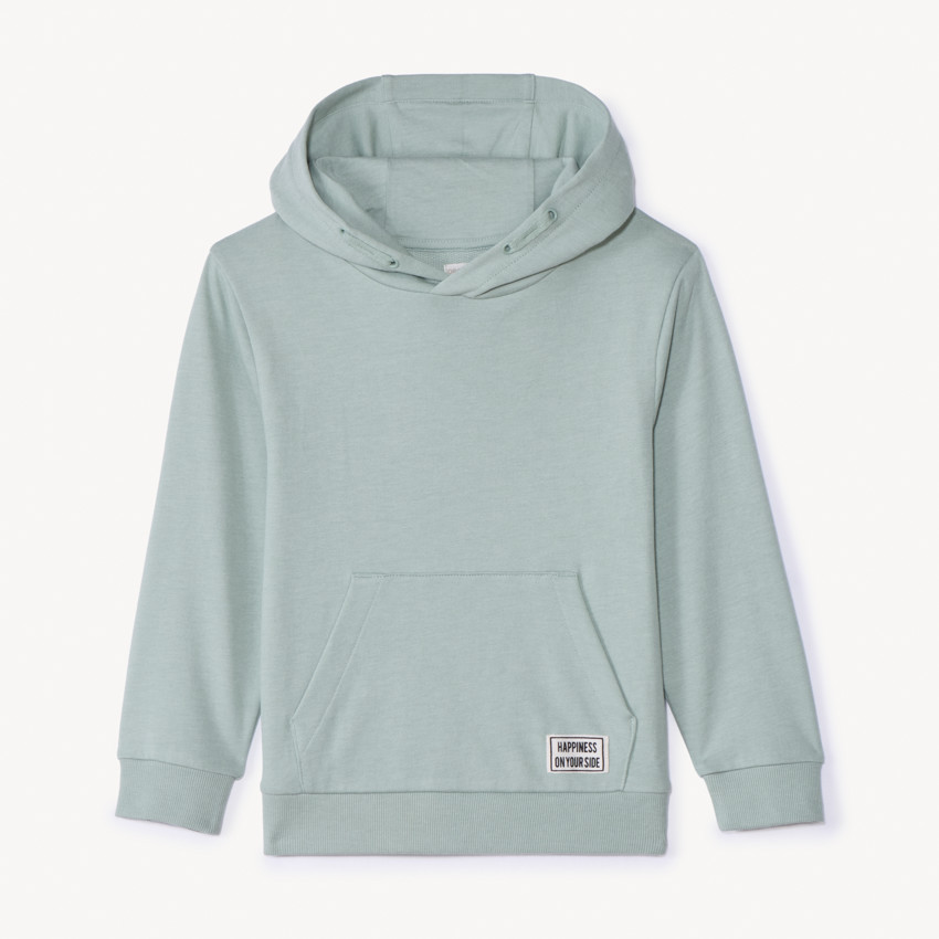 Sudadera de felpa unicolor con capucha para niño 