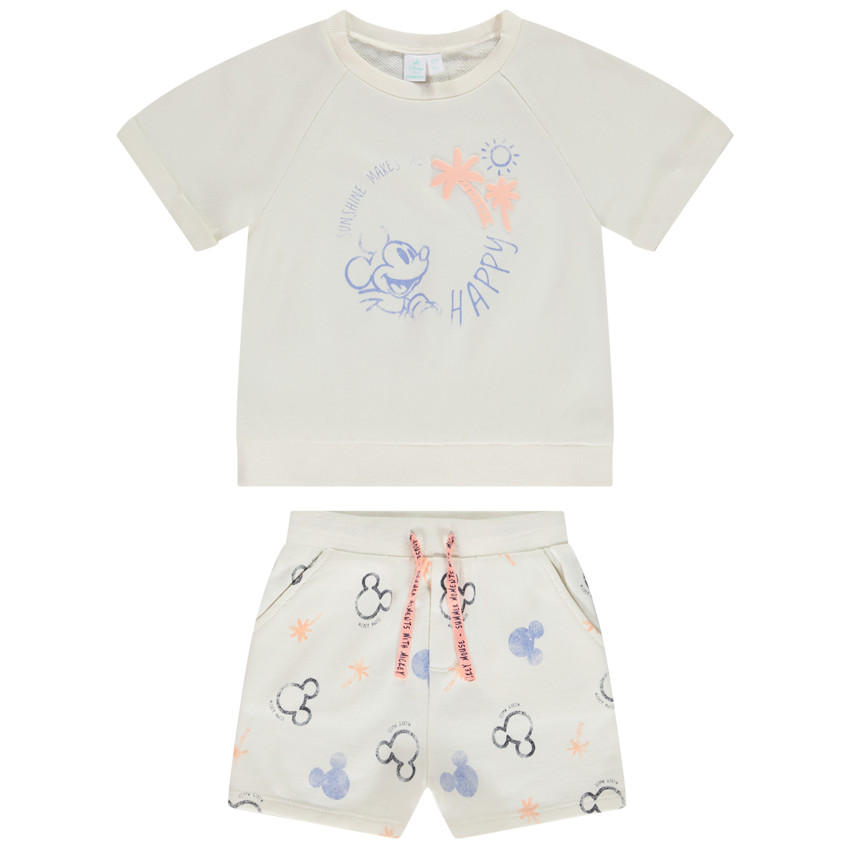 Conjunto 2 piezas Mickey Disney Bermudas + camiseta para bebé 