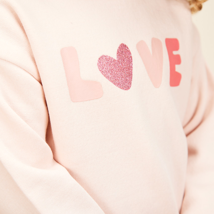 Ensemble jogging 2 pièces print Love pour bébé fille 