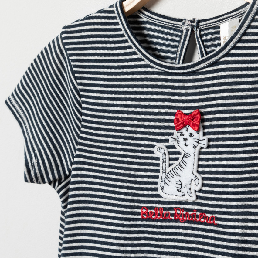 Vestido de manga corta efecto 2 en 1 