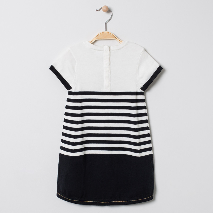 Robe manches courtes en tricot broderie Minnie Disney 