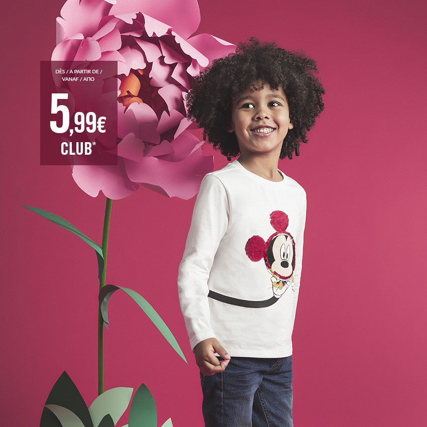 Camiseta de punto de manga larga con estampado de Mickey Disney y lentejuelas mágicas 