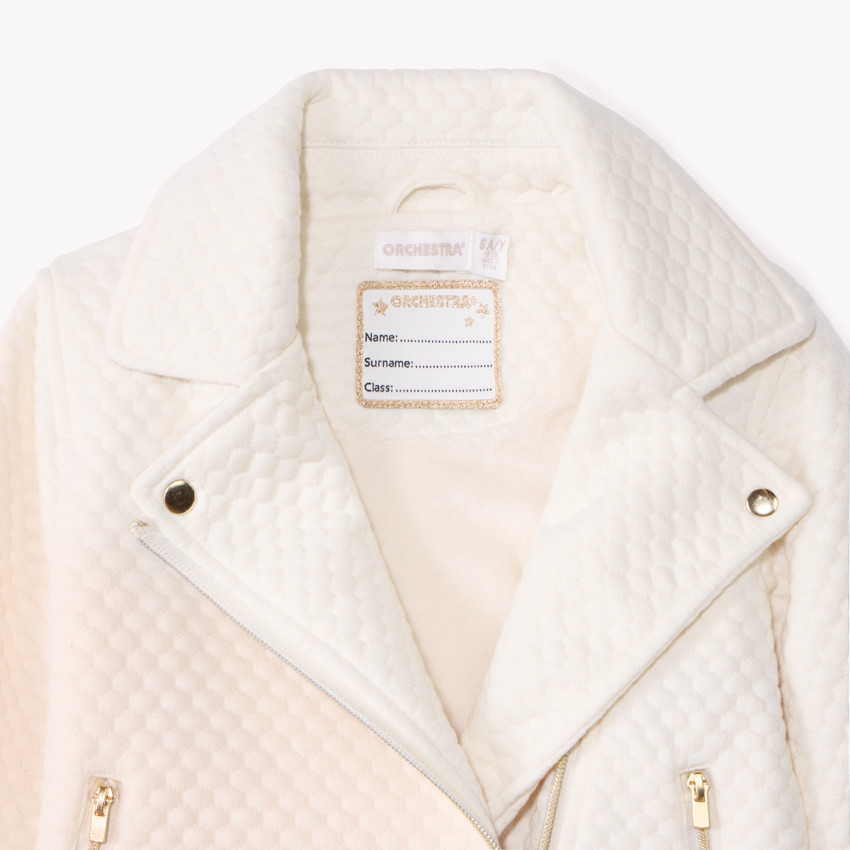 Chaqueta perfecto de felpa acolchada con forro de sherpa para niña 