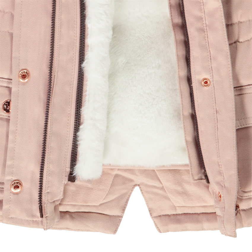 Parka 2 en 1 con forro de piel sintética para bebé niña 