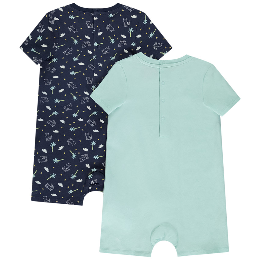 Lote de 2 monos cortos con motivos de fantasía para bebé niño 